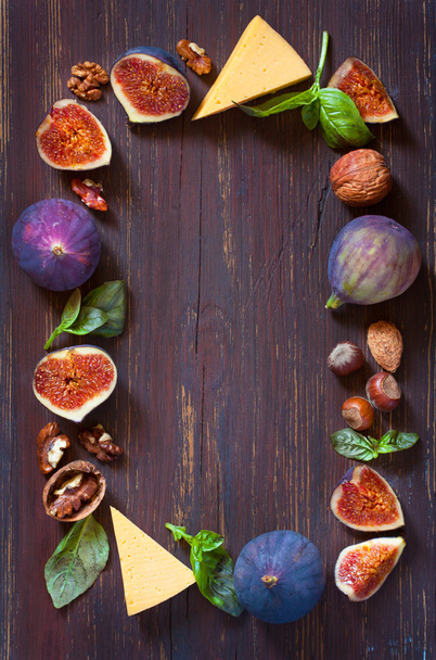 Fruit and nuts Frame. - Photo, Image
