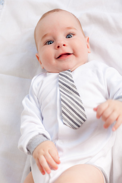 Cute baby boy wearing body and neckcloth - Foto, afbeelding