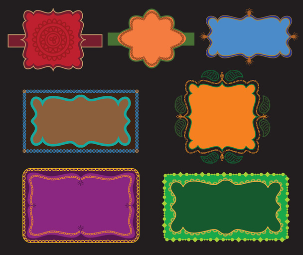 Colourful Henna Frames - Vektori, kuva