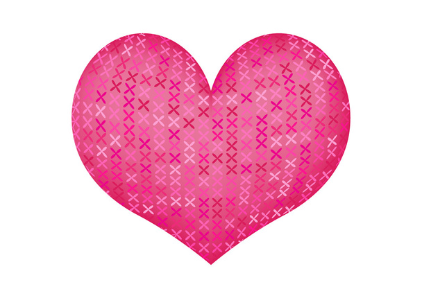 roze hart geïsoleerd op witte achtergrond - Vector, afbeelding