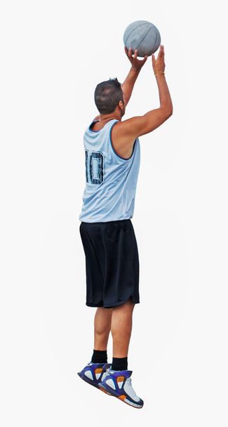 basketball player shooting on white - Zdjęcie, obraz