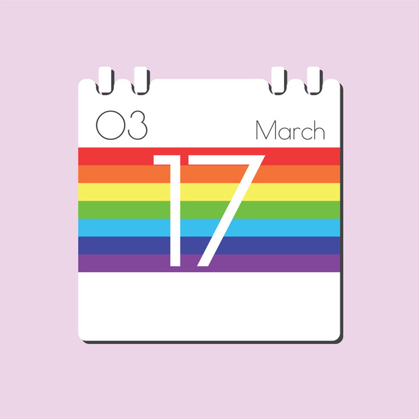 Szivárvány naptár ikonra - Vektor, kép