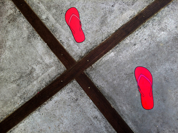 roze slippers - Foto, afbeelding