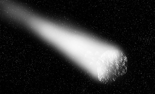 Asteroide en el cielo negro
 - Foto, Imagen