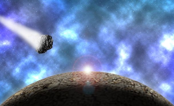Asteroide llegando al planeta
 - Foto, imagen