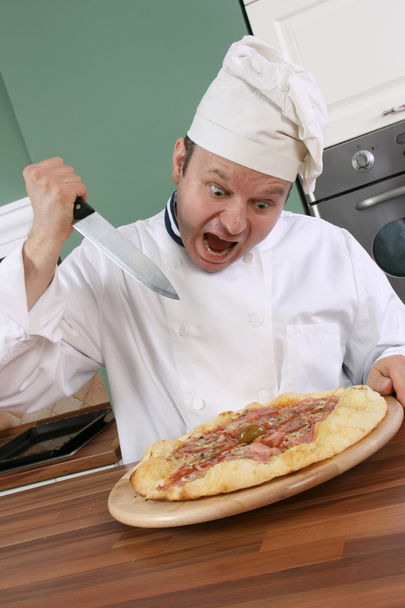 Koch und Pizza - Foto, Bild