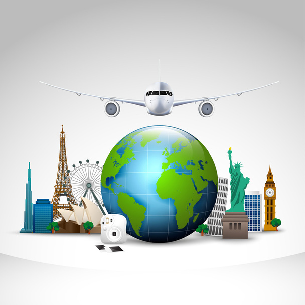 Travel of the world background - Vector, Image