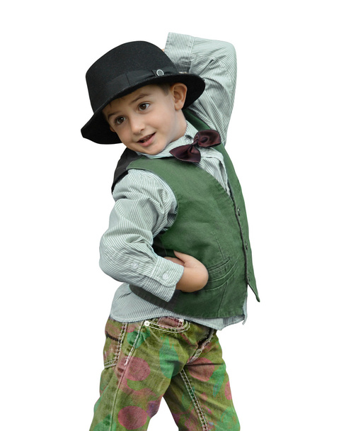 Child dancing on a white background - Foto, afbeelding
