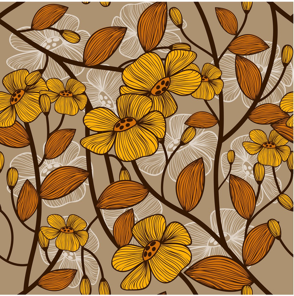 Florais de fundo padrão sem costura
 - Vetor, Imagem