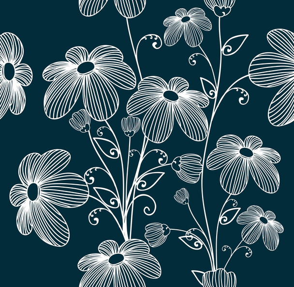 Florals of seamless pattern background - Vector, Image