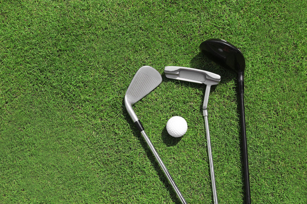 Golf clubs and ball - Foto, Imagen