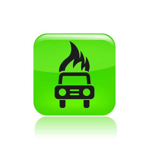 Vector illustration of car burning icon - Vector, Image