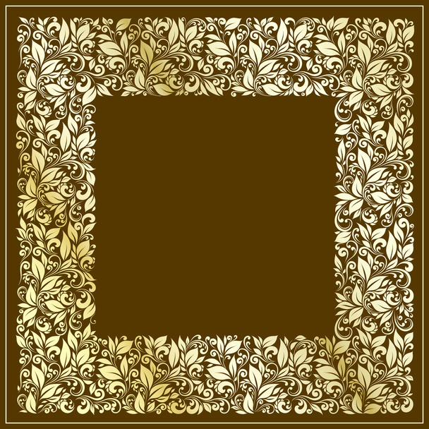 vierkante frame van bloemmotief in vintage stijl - Vector, afbeelding