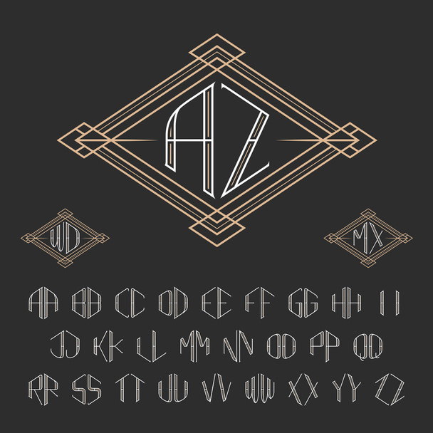 Two letters decorative monogram template. - Vector, Imagen