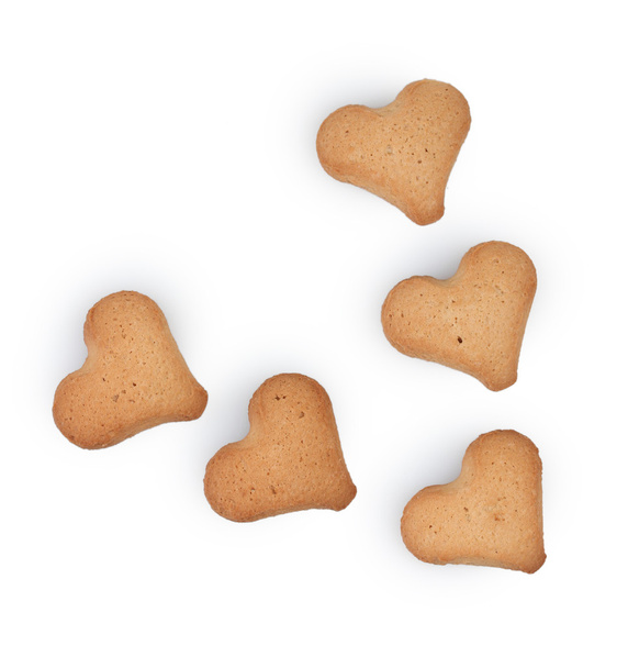 Heart-shaped cookies isolated on white - Фото, зображення