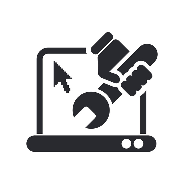 Vector illustration of isolated pc repair icon - Vector, Image