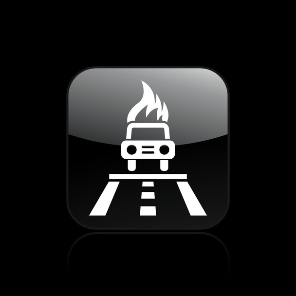 Vector illustration of single car burning icon - Vector, Image