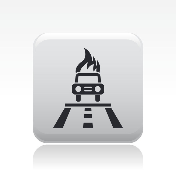 Vector illustratie van enkele geïsoleerde auto branden pictogram - Vector, afbeelding