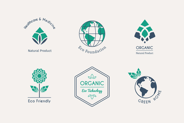 Векторні логотипи екологічних
 - Вектор, зображення