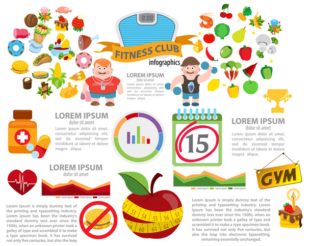 Fitness and diet infographic - Вектор, зображення