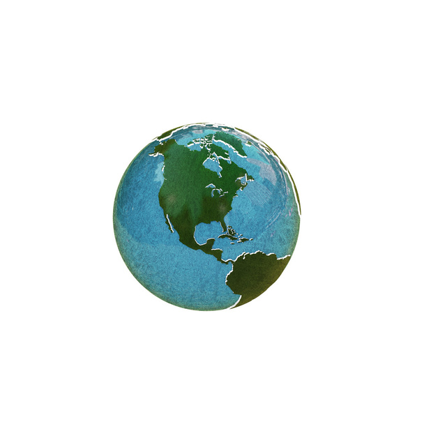planet earth with extruded continents - Foto, Imagen
