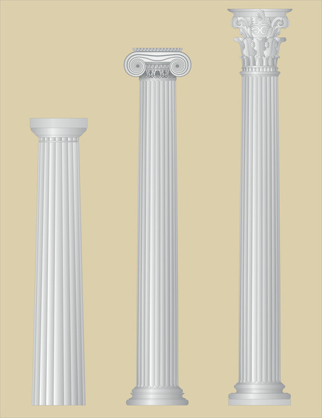 Griechische Säulen mit Details - Vektor, Bild