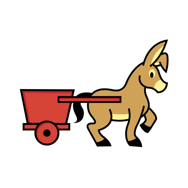 Icône Mule et chariot
 - Vecteur, image