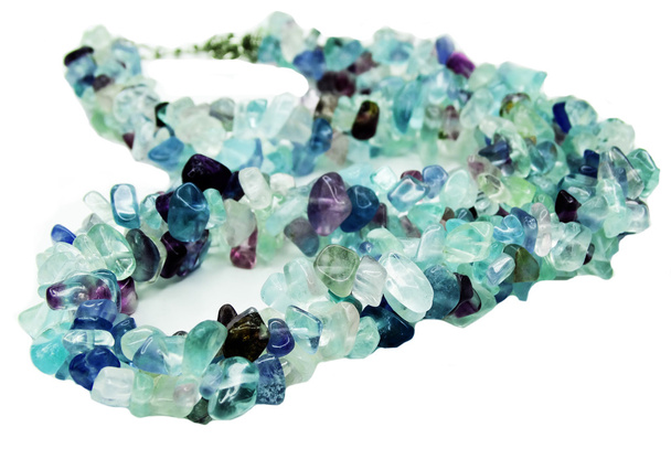 fluorit gemstone gyöngy nyaklánc ékszer - Fotó, kép