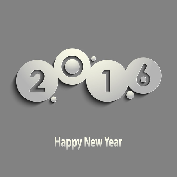 Abstract gray New Years wishes with circles template - Vector, Image
