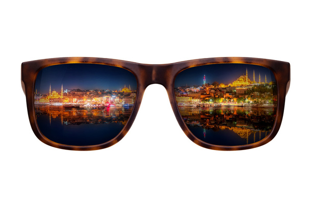 Sunglasses with beautiful panorama of Istanbul - Photo, Image