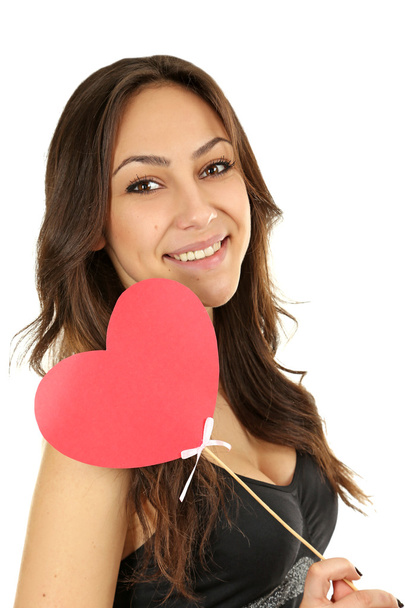 woman with valentines day heart - Fotografie, Obrázek