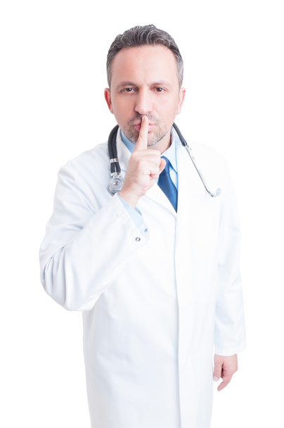 Γιατρό ή γιατρό που κάνει να κρατήσει ένα μυστικό χειρονομία - Φωτογραφία, εικόνα