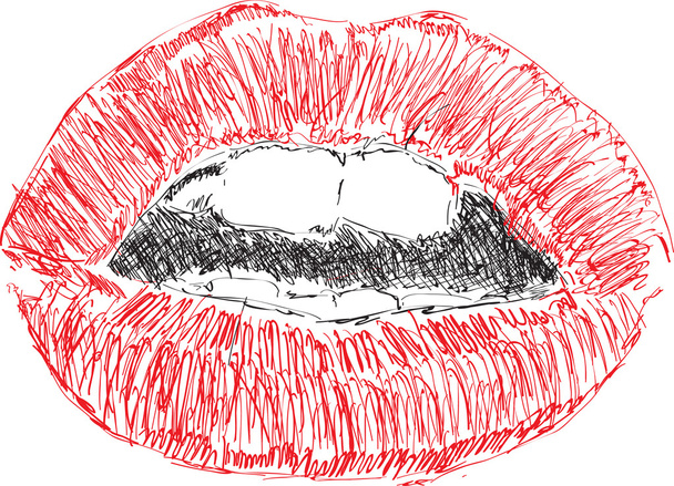 Lippen Skizze Vektor Illustration - Vektor, Bild