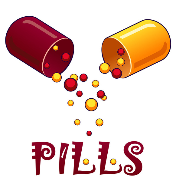 Pilules illustration vectorielle de dessin animé
 - Vecteur, image