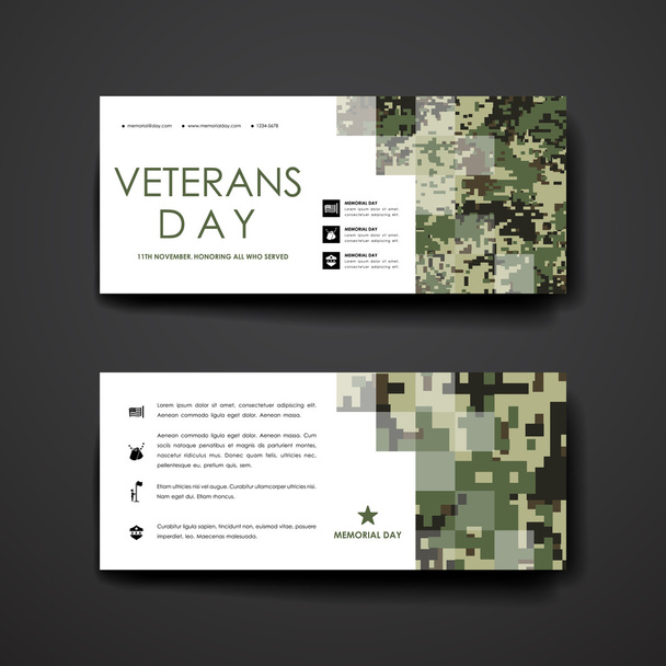 Дизайн плакатов в стиле Дня ветеранов
 - Вектор,изображение