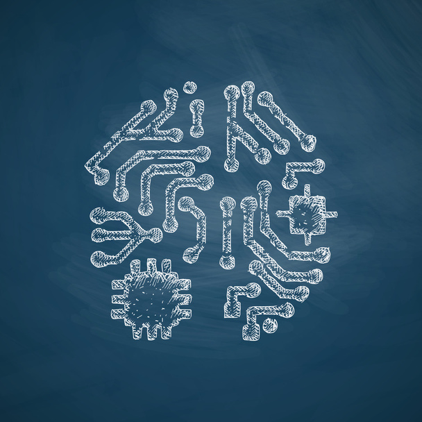 Иконка искусственного интеллекта - Вектор,изображение