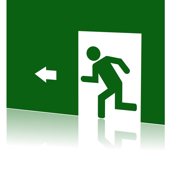 Ilustración vectorial del icono de salida de seguridad única
 - Vector, Imagen