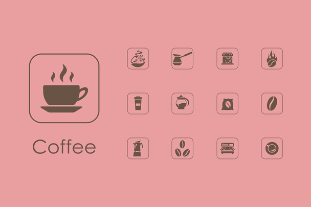 Conjunto de ícones simples de café
 - Vetor, Imagem