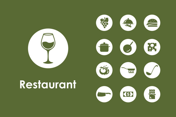 Set of restaurant simple icons - Vektori, kuva