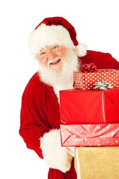 Santa: Stands By White Card With Plate Of Cookies - Foto, Bild