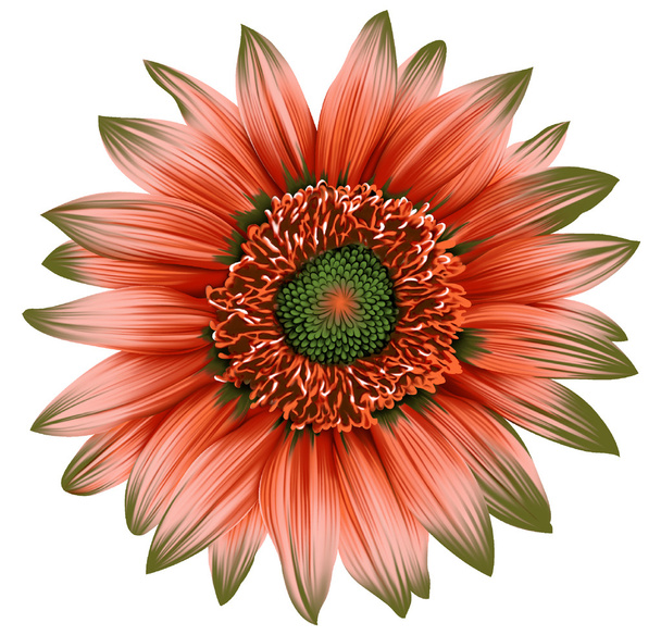 einzelne Blume der künstlichen Farbe artwrok - Vektor, Bild