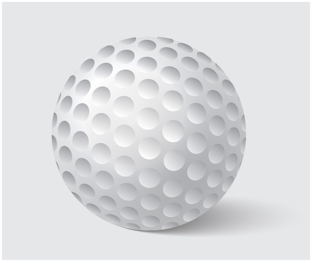 Golfball realistic vector. Image of single golf equipment, ball illustration isolated on grey background. - Vektor, Bild