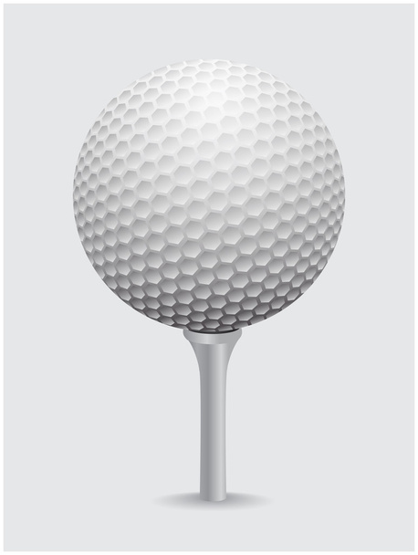 Golfball realistic vector. Image of single golf equipment on cone ball illustration isolated on grey background. - Vektor, obrázek