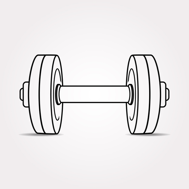 Vector illustration of dumbbell. Fitness icon. - Διάνυσμα, εικόνα