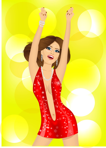 dancing queen raising her arms - Vecteur, image