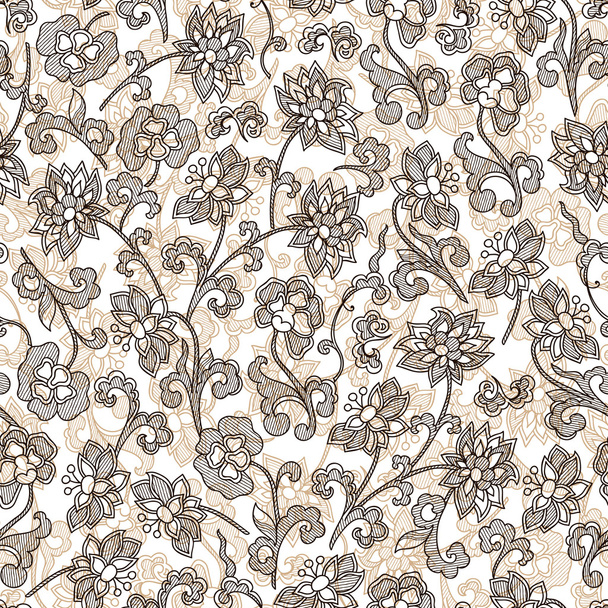 wallpaper seamless vintage flower pattern - Wektor, obraz