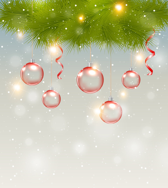 Red Christmas decorations - Vector, Image