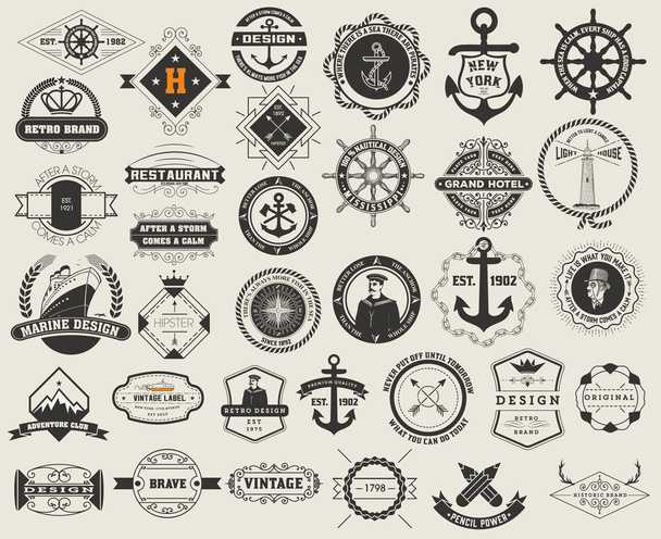 Logotypes set and Vintage Insignias. Vector design elements, log - Vektori, kuva