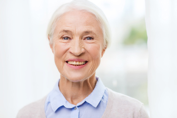 happy senior woman face at home - Photo, Image