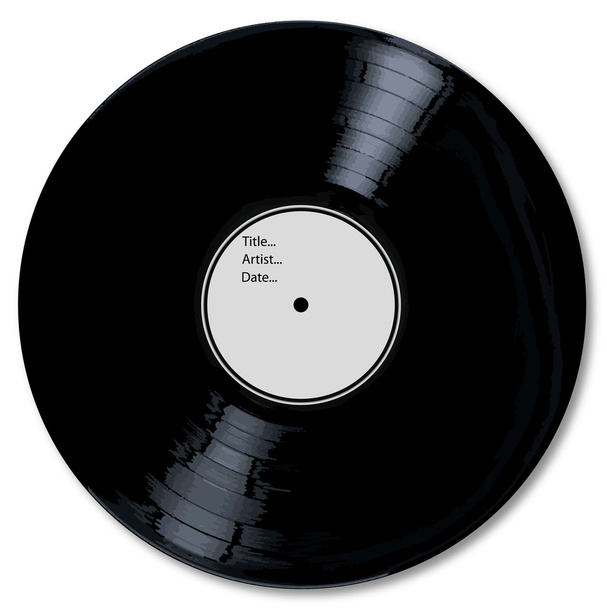 Blank White Record Label - Vector, Image